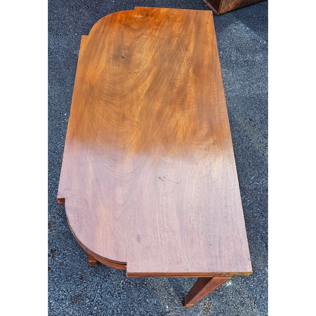 Traditional 1920s Mahogany and Satinwood Inlaid Federal Style Fold-Top Console or Game Table For Sale - Image 3 of 12