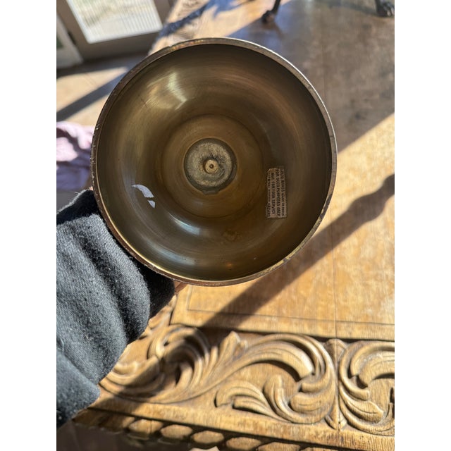 Vintage Brass Candle Holders - a Pair For Sale - Image 4 of 6