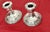 Wallace Silversmiths Wallace Pair of Low Candlesticks Sterling Silver Candle Holders For Sale - Image 4 of 12