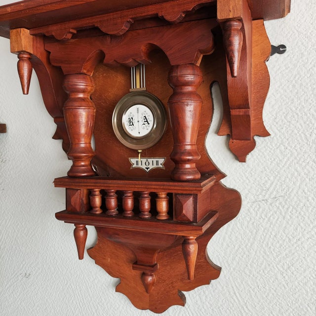 Large Late 20th Century Mechanical Wall Pendulum Clock by Franz Hermle & Sons For Sale - Image 9 of 9