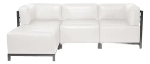 Axis 4pc Sectional Avanti White Titanium Frame