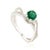 Art Deco Emerald & Diamond Crossover Cocktail Ring in 18k White Gold Size 5 For Sale - Image 4 of 16