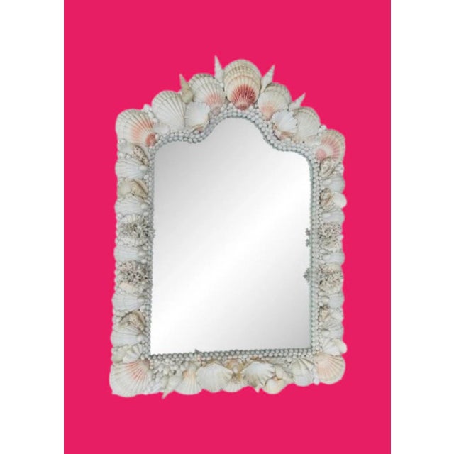 A beautiful Miami Beach coastal shell mirror truly a statement piece timeless classic design, adorned with multitude...