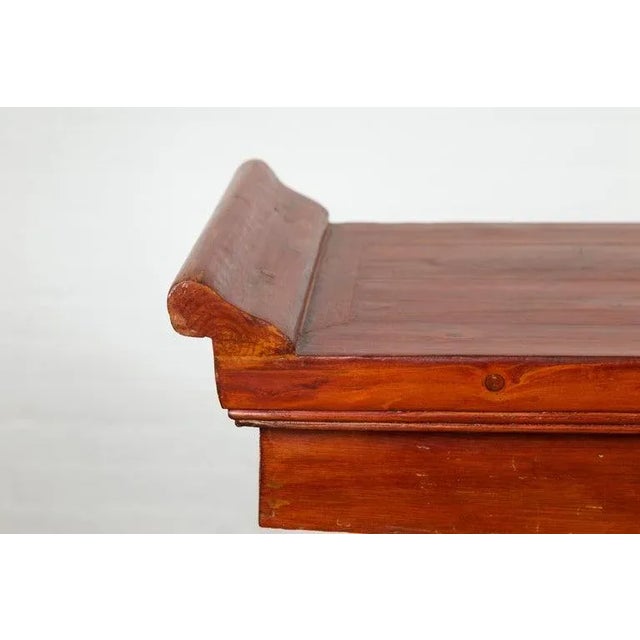 19th Century Chinese Qing Dynasty Period Altar Console Table with Cloudy Scroll Motifs For Sale - Image 9 of 13