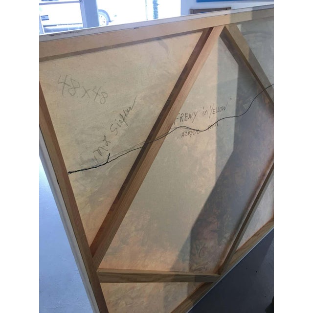 Textile Mary Lou Siefker Acrylic Painting on Canvas Titled: Frenzy in Yellow For Sale - Image 7 of 9