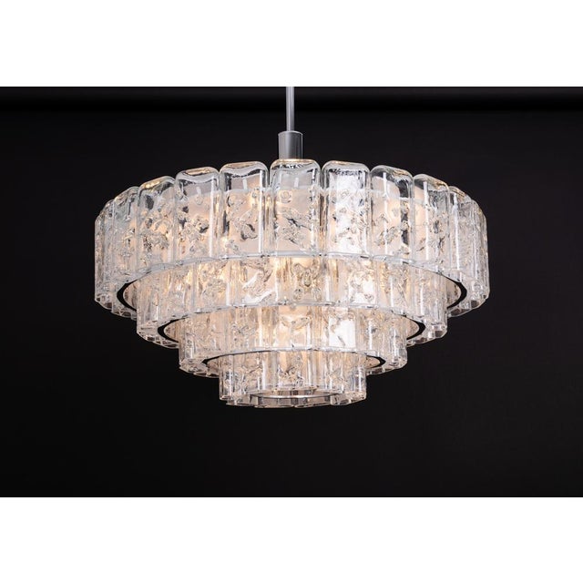 Large Ice Glass Tubes Chandelier by Doria, Germany, 1960s For Sale - Image 13 of 16