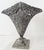 Vintage Ornate Fan Vase, Art Nouveau-Style Scrollwork, a Reticulated Top Edge, and a Central Pineapple Motif. For Sale - Image 9 of 15