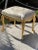 Hand Carved Banquet stool ottoman made From real solid wood gilded by real gold leaf. Width 22”, depth 15” and Height of 18”