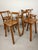 Brutalized Elm High Chairs, 1980s, Set of 5, in Good conditions. Designed 1980 to 1989