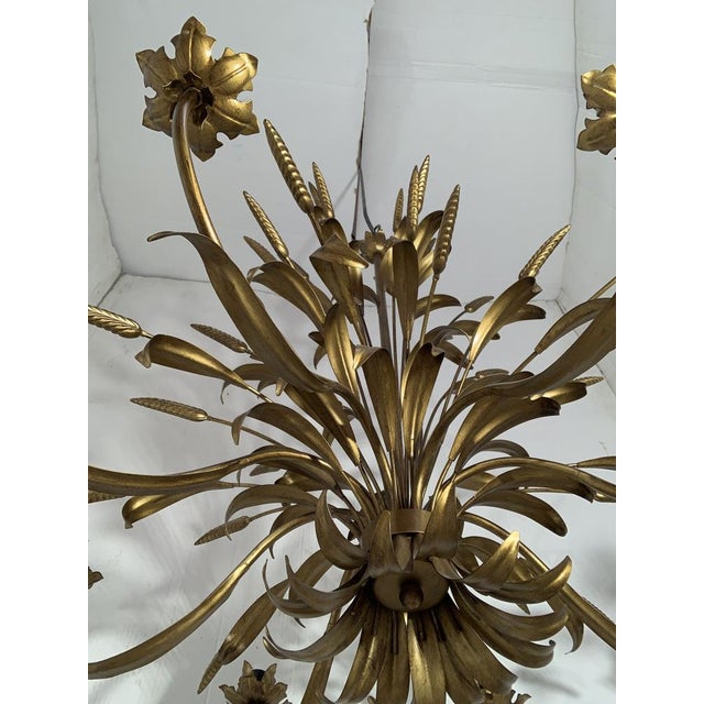 Florentine Art Brown and Gold Handmade Brushed Metal 8 Light Wrought Iron Chandelier from Simoeng, Italy For Sale - Image 9 of 14