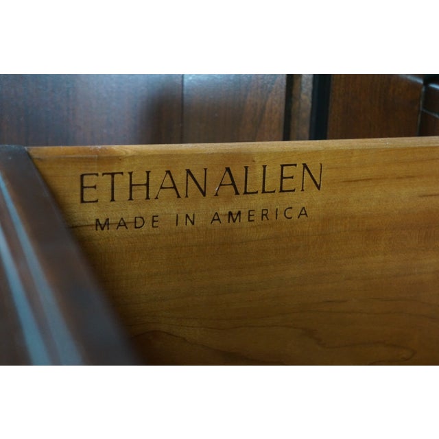 1990s Ethan Allen Georgian Court Cherry Clothing Armoire Linen Press 11-5265 For Sale - Image 15 of 18