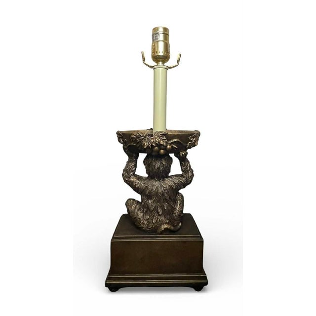 Vintage Monkey Lamp in the Style of Maitland Smith or Bombay For Sale - Image 11 of 14