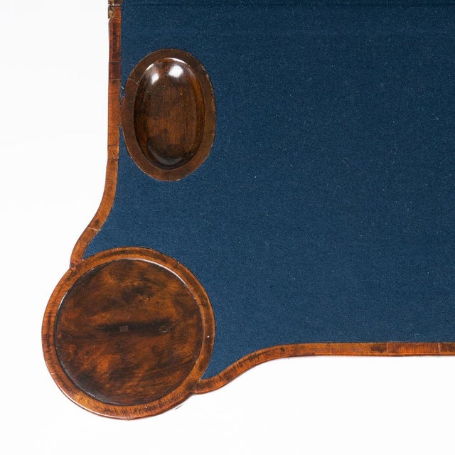 English Queen Anne Walnut Flip Top Concertina Game Table, 1720 For Sale - Image 4 of 6