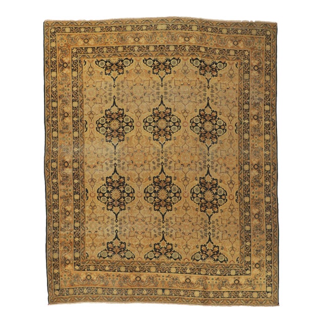 Antique Persian Yazd Rug - 09'10 x 12'02 For Sale