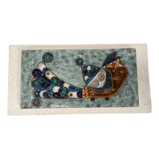 Vintage Ceramic Panel by Roland Zobel, 1960s For Sale