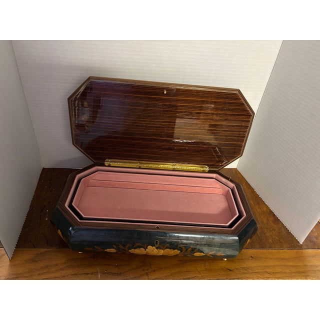 Wood Vintage Italian Music Box For Sale - Image 7 of 8