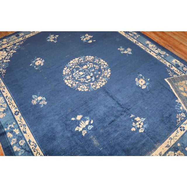 Textile Early 20th Century Chinese Peking Rug - 8' x 9'7" For Sale - Image 7 of 8