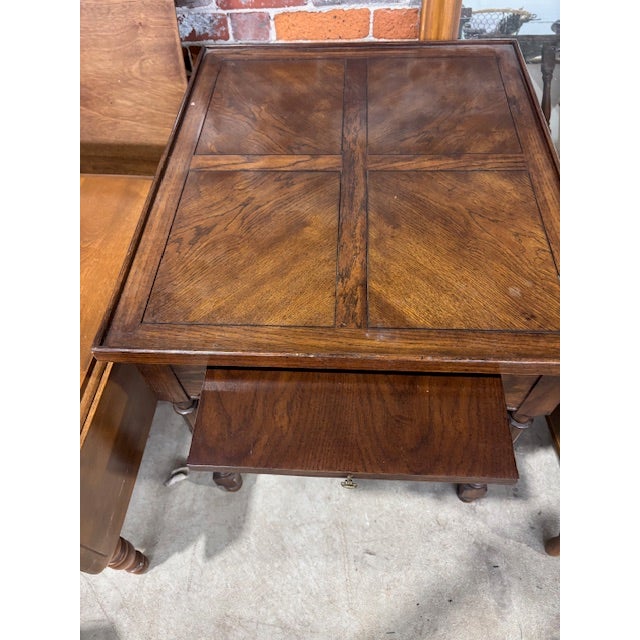 Early 20th Century Early 20th Century Chippendale Style Basketweave Top Side Table For Sale - Image 5 of 5