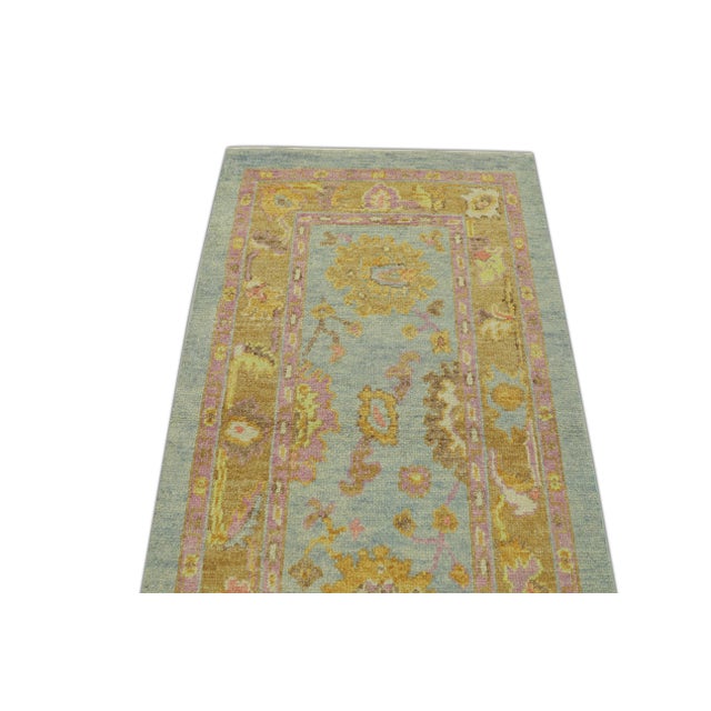 Modern Turkish Oushak Rug 2'10" x 5' For Sale - Image 4 of 6