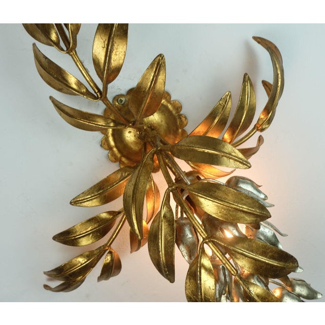 Vintage Hollywood Regency Style Florentine Wall Lamp in Metal by Hans Kögl For Sale - Image 9 of 11