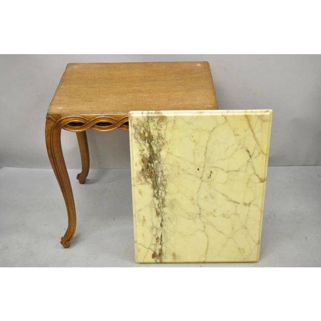 Vintage Hollywood Regency Provincial Pretzel Twist Marble Resin Side End Table For Sale - Image 11 of 11