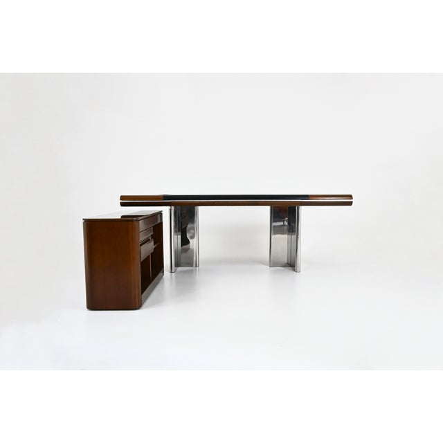 Mid-Century Modern Italian Desk attributed to Hans Von Klier for Skipper, 1970s For Sale - Image 3 of 15