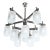 Art Deco Style 10 Arm Frosted & Etched Glass Chandelier W/ Polished Nickel Frame For Sale