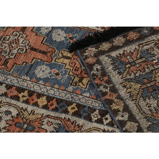 Textile Rug & Kilim’s Tribal Style Rug in Blue, With Red and Gold Geometric Patterns For Sale - Image 7 of 7