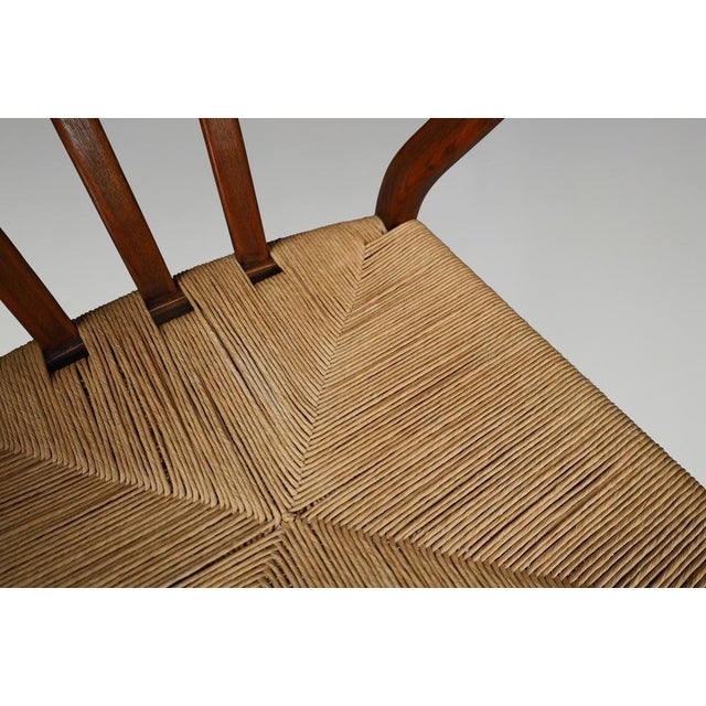 Wishbone Wicker and Oak Armchairs in the style of Hans J. Wegner, Denmark, 1960s, Set of 4 For Sale - Image 10 of 13