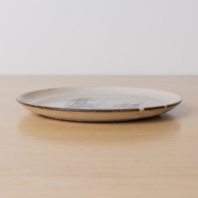 Ceramic Mid 20th Century French Ceramic Painted Rooster Plate by Gustave Reynaud For Sale - Image 7 of 10