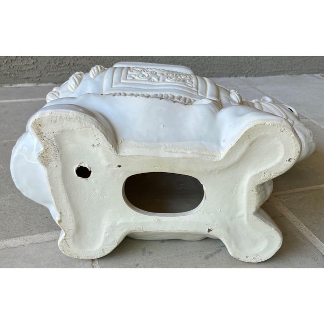 Circa 1980 Fabulous Linen-Hued Earthenware Pony Garden Stool / Plant Stand For Sale - Image 13 of 18
