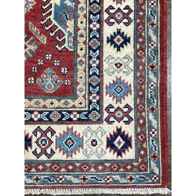 2000 - 2009 Hand-Knotted Kazak Rug 3'4" X 4'10" For Sale - Image 5 of 5