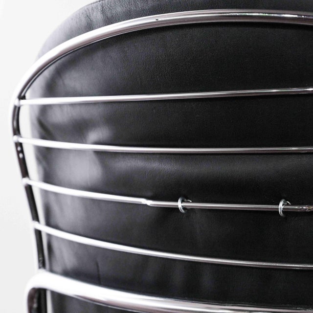 Sabrina Dining Chairs in Black Leather from Gastone Rinaldi, 1970s, Set of 6 For Sale - Image 14 of 17
