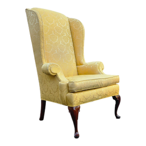 Vintage Queen Anne High Wingback Armchair