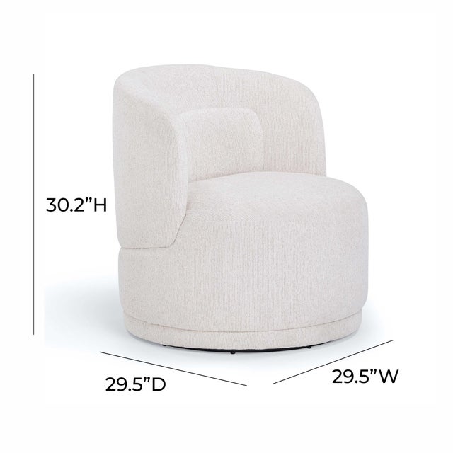 Cream Massa Textured Beige Swivel Accent Chair For Sale - Image 8 of 8