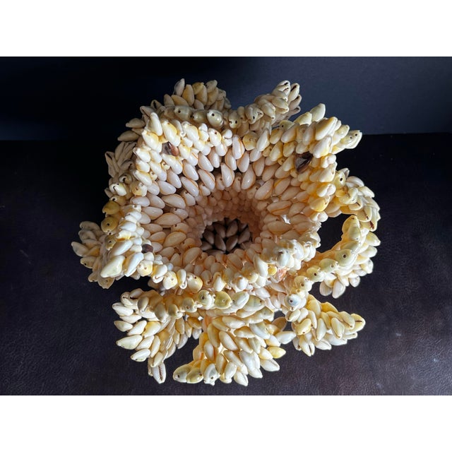 Shell Vintage South Pacific Cowrie Shell Vase For Sale - Image 7 of 12
