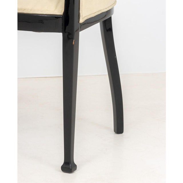 Art Deco Black Lacquered Tub Chair, Ca. 1920 For Sale In New York - Image 6 of 9
