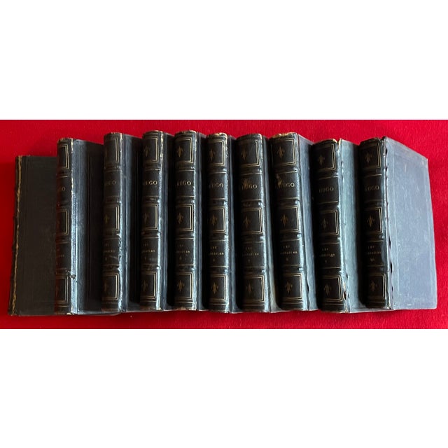 Fine Bindings - Set of Books in French Language - Victor Hugo "Les Miserables 1863 - 10 Volumes For Sale In New York - Image 6 of 11