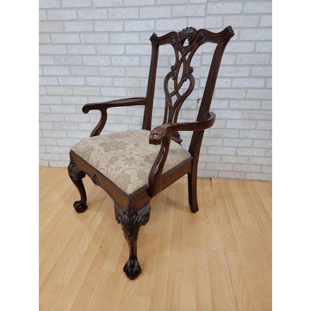 Late 20th Century Vintage Chippendale Style Dining Chairs by Henredon - Ritterhouse Collection - Set of 6 For Sale - Image 5 of 6