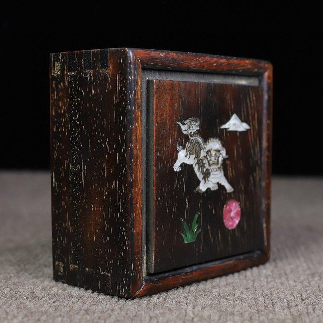 This is a beautiful vintage Chinese Huali (Rosewood) box, featuring a classic slide-lid design and impeccable traditional...