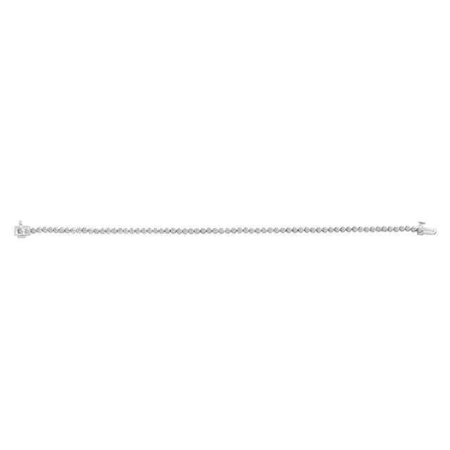 Contemporary .925 Sterling Silver 2.0 Cttw Diamond 3 Prong Set Tennis Bracelet For Sale - Image 3 of 5