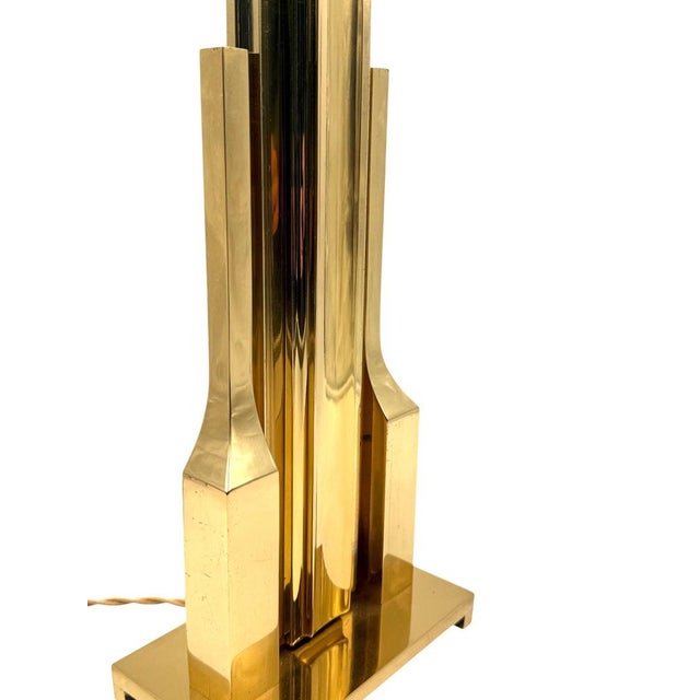 Gold Hollywood Regency Brass Table Lamp Base, Italy, 1970s For Sale - Image 8 of 18