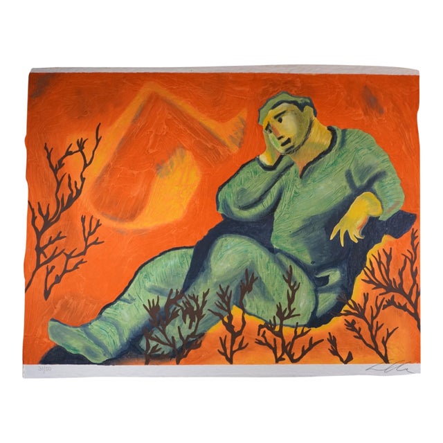 1980s Sandro Chia Untitled #4 Carborundum Etching on Hand Made Paper For Sale