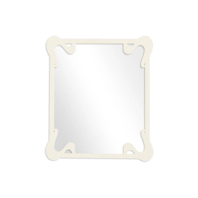 Fleur Home Carnival St. Roch Rectangle Mirror in Swiss Coffee, 36x48 For Sale