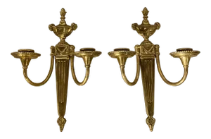 Caldwell Gilt Bronze Sconces With Rams Heads - a Pair