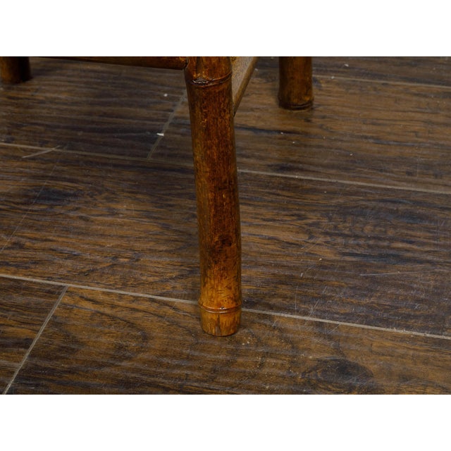 Small Signed Perret et Vibert Late 19th Century Chinoiserie Bamboo Chair For Sale - Image 12 of 12