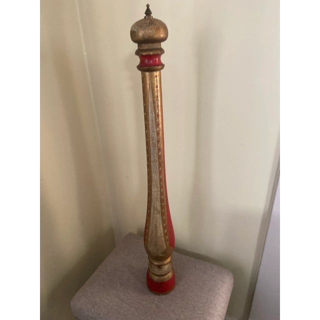Giant Size Vintage Mid 20th Century Italian Wood & Brass Pepper Mill For Sale In Cleveland - Image 6 of 12