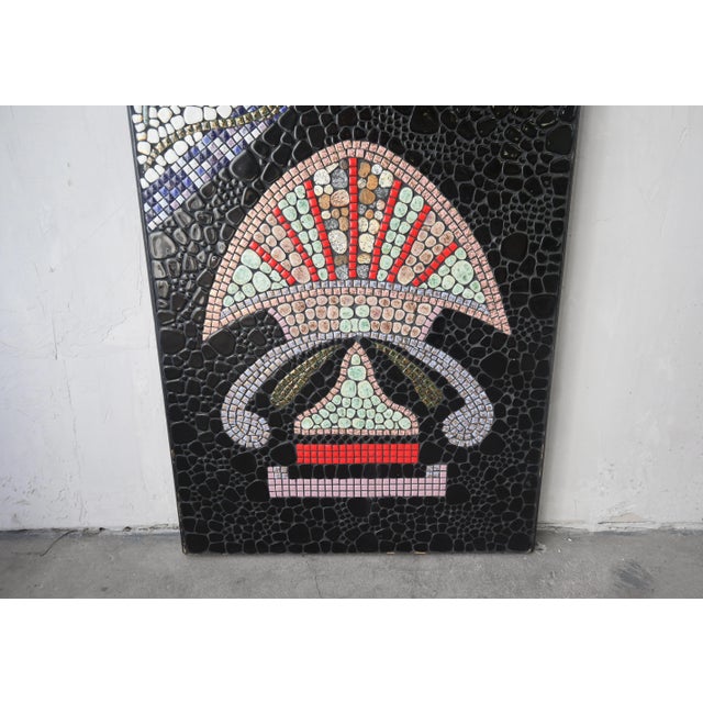 White 6.5ft Mid Century Egyptian Goddess Mosaic For Sale - Image 8 of 9
