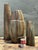 Vintage Snakeskin Wrapped Geometric Vases - Set of 3 For Sale - Image 4 of 12