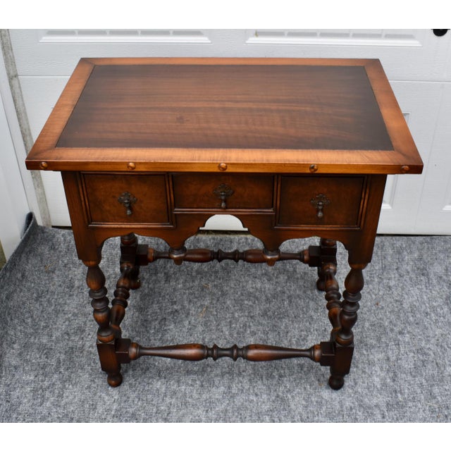 Antique Walnut Table William and Mary Style Accent Side 3 Drawers For Sale - Image 9 of 16